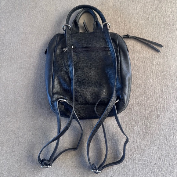 The Sak Black Leather Mini Backpack Bag - Picture 2 of 5